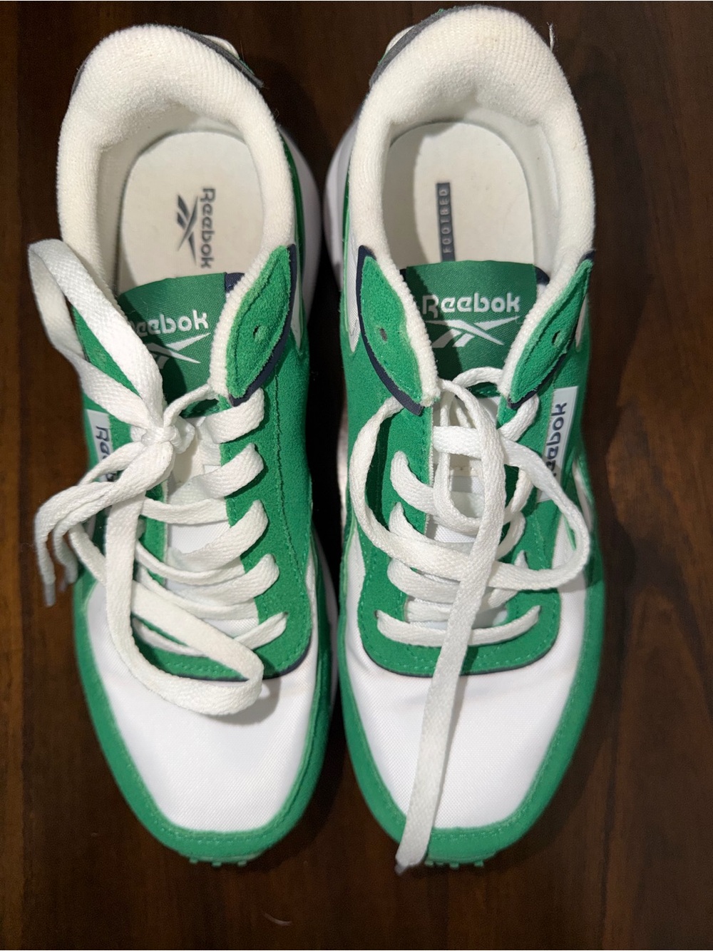Reebok Green & White Athletic Sneakers